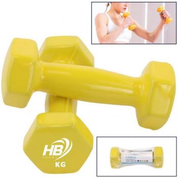 Peso in Vinile per Fitness Giallo 1 Kg