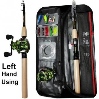 180cm Complete Fishing Rod and Reel Combo with 100M PE Line and 33 Lures