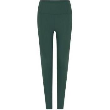 Long‑Leg Ribbed High‑Rise Green Leggings – XL for Women