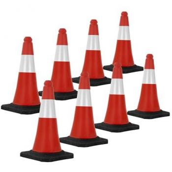 Coni Segnaletici da Traffico 51 cm Rosso e Bianco