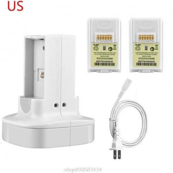 Cargador Dual para Xbox 360 con Puerto EE.UU./UE y Batería Rechargeable