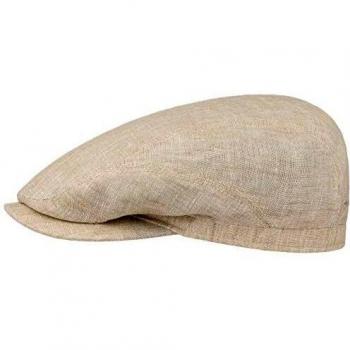 Belfast Linen Flat Cap by Stetson, Size 57 cm, Oatmeal