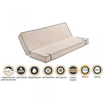 Matelas ferme avec amen poli lattex haute résilience clic-clac