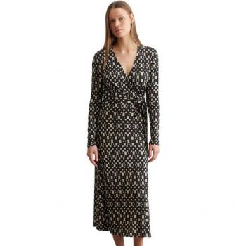 Marc O'Polo Viskose-Wickelkleid mit mehrfarbigem Print, XL