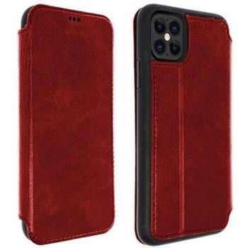 Étui Cuir Véritable avec Porte-Carte pour iPhone 12 Mini Rouge