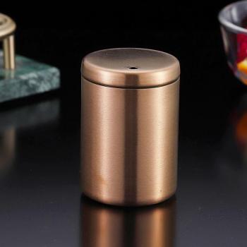 Edelstahl‑Zahnstocherbehälter “Minimalist” mit Strohkorb