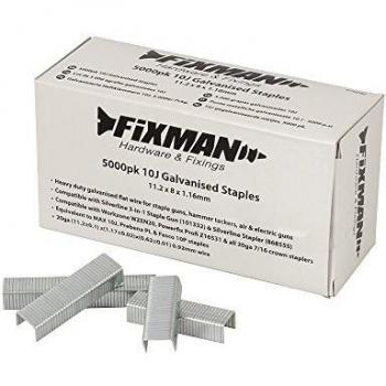 Fixman 470282 10J Galvanised Staples 5000pk 11.2 x 8 x 1.17 mm