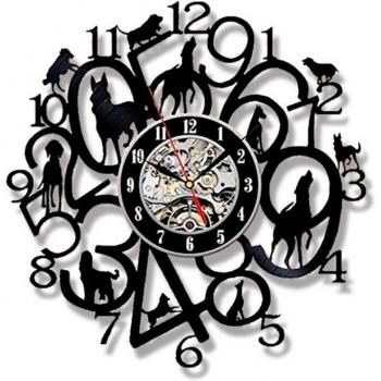 Large Arabic Numerals Puppy Dog Wall Clock