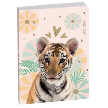 Agenda Animaux Tigre 2025-2026 12x17 cm Exacompta