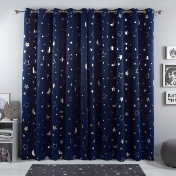 Galaxy Star Blackout Eyelet Curtains