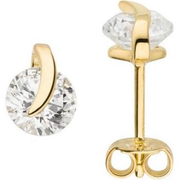 JOBO Ohrstecker, 375 Gelbgold mit funkelnden Zirkonia