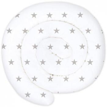Coussin de lit serpent 400 cm fait en 100% coton étoiles grises sur fond blanc