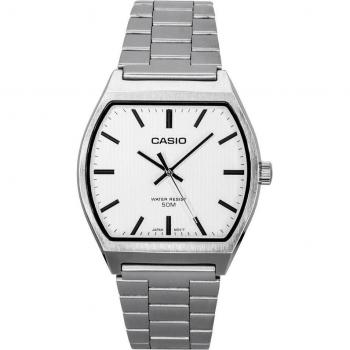 Casio Standaard Herenhorloge Analoge Quartz RVS Witte Wijzerplaat MTP-B140D-7A