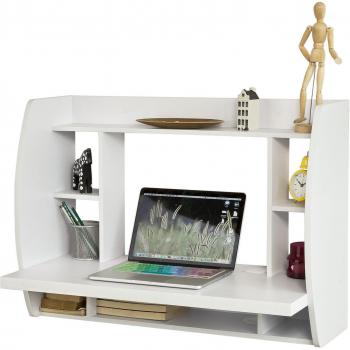 Bureau avec étagère SoBuy FWT18-W en blanc