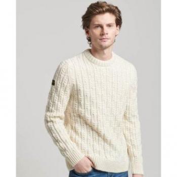 Pull ras du cou Superdry XL Jacob blanc