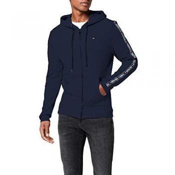 Tommy Hilfiger Hoodie Logo Tape HD, Blu (Navy Blazer 416), Medium Uomo
