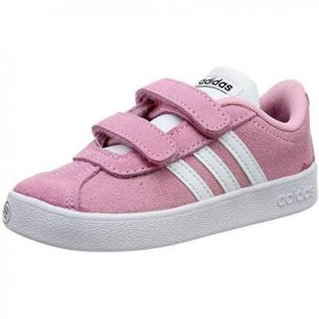 Adidas Little Athlete V‑Court 2.0 Pink/White/Grey Gym Shoes – 5 UK