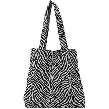 Sac à main toile zèbre décontracté femme