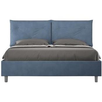 Cama doble con contenedor elevable azul Appia 160x200