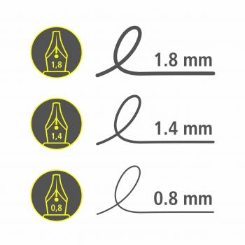 Online Kalligrafie-Füllfeder mit 0,8 mm und 1,8 mm Griffstücken