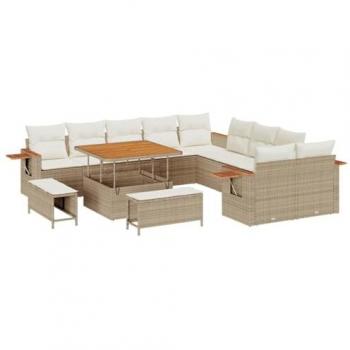 Suite lounge outdoor 17 cuscini, tonalità beige/polirato
