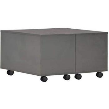 Couchtisch „Stahlpol” – Hochglanz Grau, 60 × 60 × 35 cm