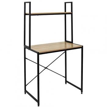 Bureau En Bois Et Métal Avec Étagères Stan