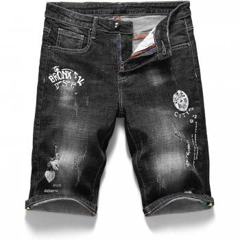 AIRGRACIAS Herren Jeansshorts Schwarz
