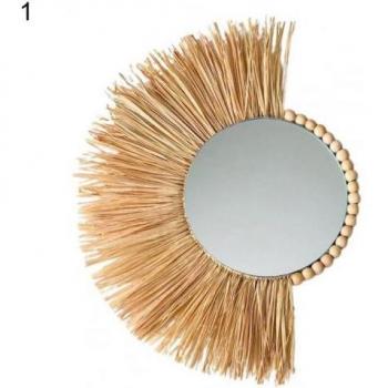 Decorative Rattan Mirror for Bedroom