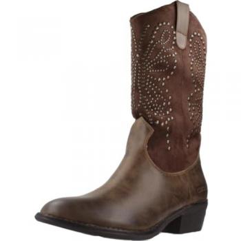 Botas de Tacón para Mujer ISKIA 01 Marrón con Puntera Afilada y Cierre de Cremallera
