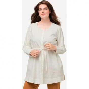 Blusa lunga in cotone biologico con maniche lunghe e scollo girocollo 56/58