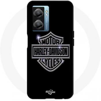 Coque Oppo A77 5G Harley Davidson logo motor sycles gris front noir
