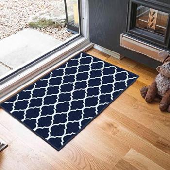 40x60 cm Navy Trellis Anti-Slip Doormat