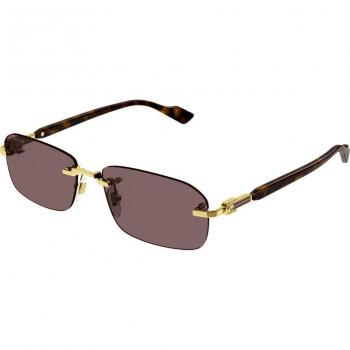 Occhiali da sole Gucci GG1221S 002 in metallo oro marrone quadrati per uomo