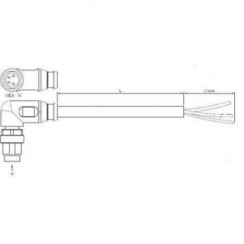 Câble d’extension M8 mâle coudé – 5 m (Te Connectivity 2273008‑3)