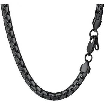 PROSTEEL Biker Halskette 6mm Erbskette 76 cm Schwarz