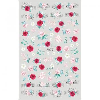Floral Blue Butterfly Nail Decoration Stickers