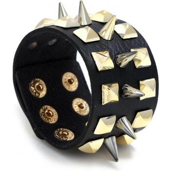 D&D Black Rivet Punk Style Bracelet