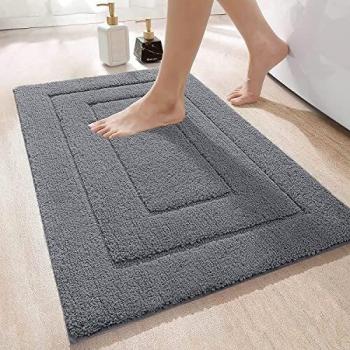 DEXI 50×80 cm Grey Bath Rug – Ultra Soft, Quick‑Dry, Slip‑Resistant