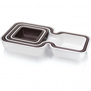 Tomorrows Kitchen 6‑Piece Bowl Set: Serve and Stack (White/Grey)