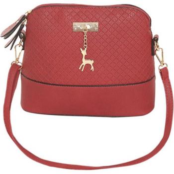 Soft Face PU Leather Women's Bag with Deer Pendant