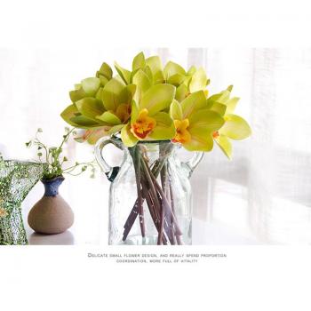 PU Faux Orchid Magnolia Cymbidium Decorative Blooms