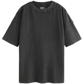 Kohlegraues Relaxed Fit Heavyweight Longline T-Shirt – Damen