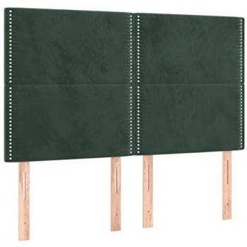 VidaXL Dunkelgrünes Samt Kopfteil mit LED 144x5x118/128 cm