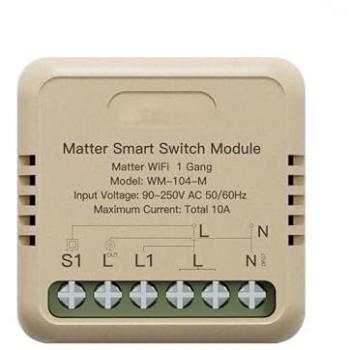 Switch WiFi Matter 10A – Mini Interruttore Smart per Apple Home, Google Home, Alexa