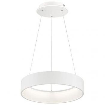 LED Hängelampe, dimmbar und höhenverstellbar, für Esstisch, Ringdesign, weiß, Metall, 31,5W, 2500Lm warmweiß