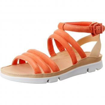 Clarks Tri Nyla, Sandalias de Cuña para Mujer, Naranja (Coral Suede)