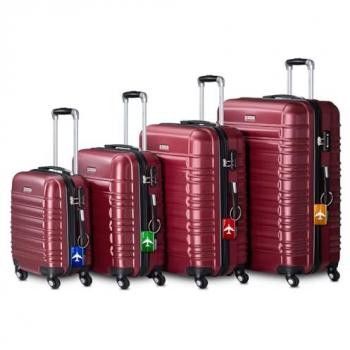 Trolley Valise Rome (4x) Rouge, Matériau ABS