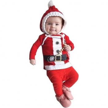 2Pcs Red Long Sleeve Pajama Set for Toddlers