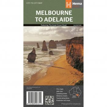 Melbourne to Adelaide 1 : 450 000: featuring the Great Ocean Road / City maps / 24 hour fuel / Camping areas / Distance charts / Tourist attractions / Roadside rest areas